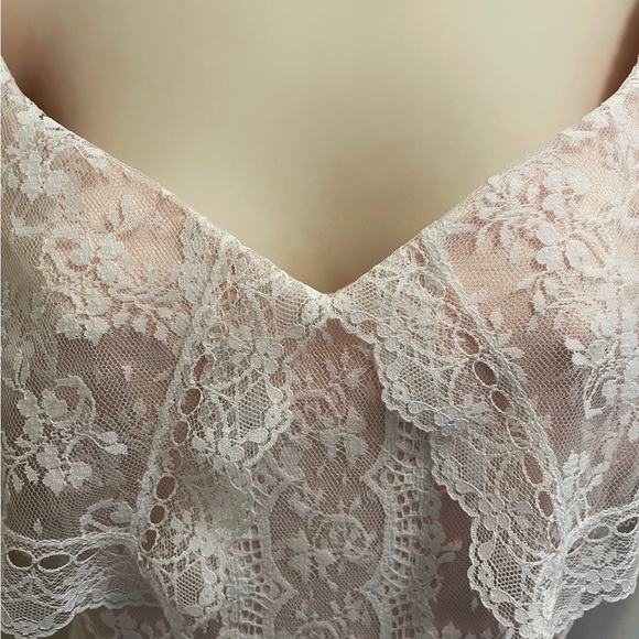 1980’s Gunne Sax Vintage Pink & Lace Dress Large - Picture 6 of 10